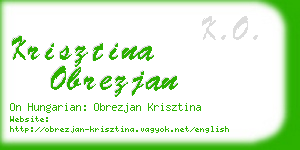 krisztina obrezjan business card